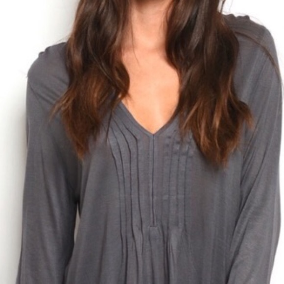 🌟Charcoal 🍃grey, 🍃flowy 💫peasant blouse💐🌟✨🌸 - Picture 3 of 6